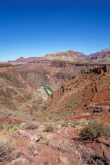 hiking the south kaibab trail in grand canyon national park, arizona, usa