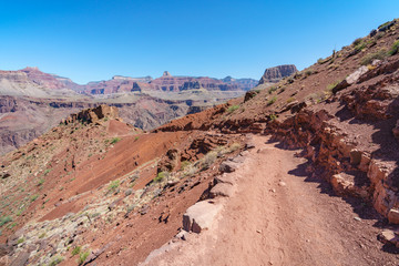 hiking the south kaibab trail in grand canyon national park, arizona, usa