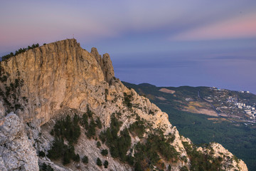The autumn nature landscape evening.