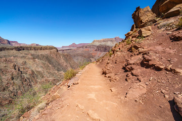 hiking the south kaibab trail in grand canyon national park, arizona, usa