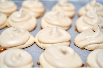 Meringues in a tray