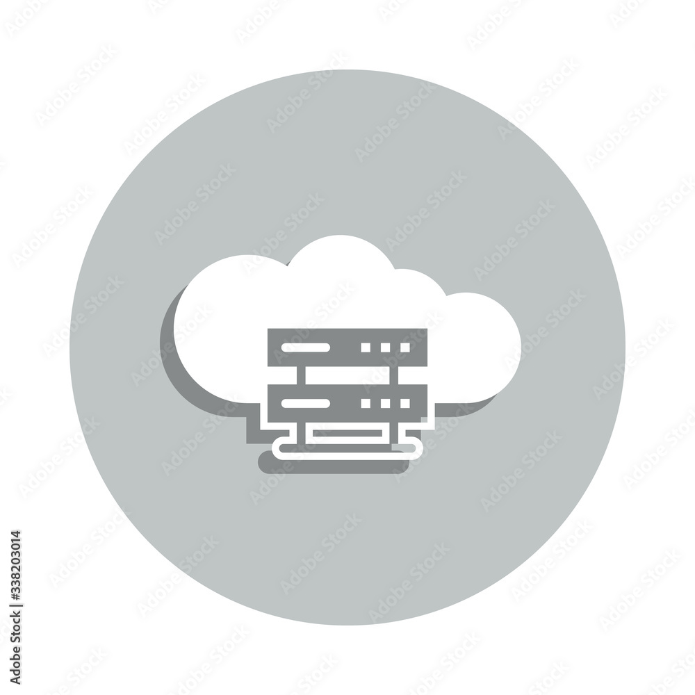 Aufkleber cloud, server, cloud hosting badge icon. simple glyph, flat vector of business icons for ui and ux, 