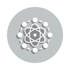 atom, organizational psychology badge icon. Simple glyph, flat vector of Business icons for ui and ux, website or mobile application