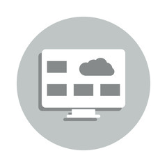 monitor, pc, cloud, desktop widgets badge icon. Simple glyph, flat vector of Business icons for ui and ux, website or mobile application