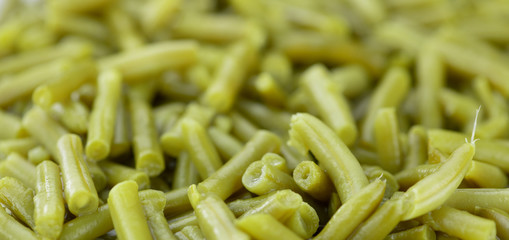 Fresh made preserved Green Beans (selective focus)