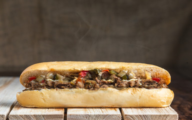 Philly cheese steak with steam