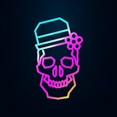 Catrina, hat, flower nolan icon. Simple thin line, outline vector of dia de muertos icons for ui and ux, website or mobile application
