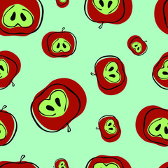 seamless abstract pattern with apple fruit