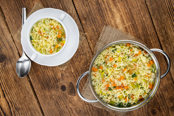 Homemade Alphabet Soup (selective focus)