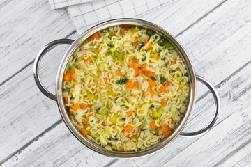 Homemade Alphabet Soup (selective focus)