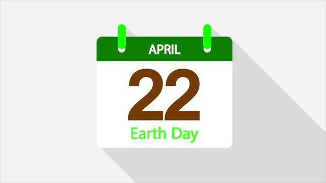 April Calendar 22 Earth Day, art video illustration.