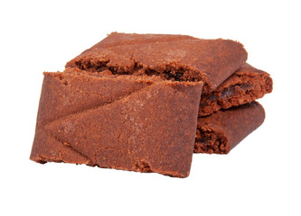 chocolate cacao cookies isolated on the white