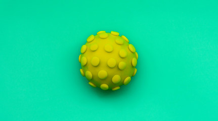 Coronavirus-COVID_19 yellow on green background or chroma background
