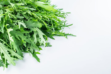 Fresh green vegetables red on white background