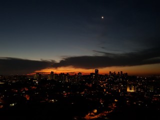 sunset over the city