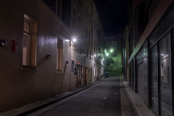 Fototapeta na wymiar narrow old street at night