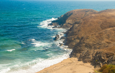 View to wild beach-Sinemorets one place  in Bulgaria from Black Sea