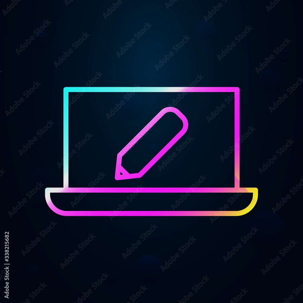Poster editorial, laptop nolan icon. simple thin line, outline vector of editorial design icons for ui and 