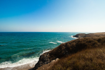 View to wild beach-Sinemorets one place  in Bulgaria from Black Sea