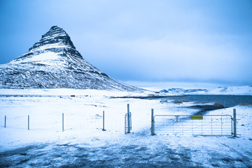 Winter mountain landscape in Iceland