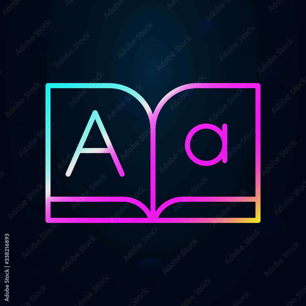 Poster editorial, font, book nolan icon. simple thin line, outline vector of editorial design icons for ui 
