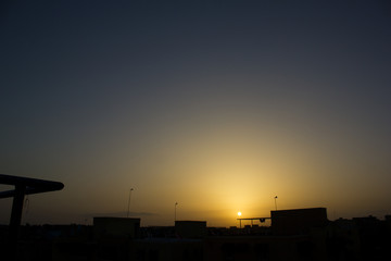 Obraz premium sunset over the city