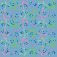 Beautiful of Colorful Leaf, Reapeated, Abstract, Illustrator Pattern Wallpaper. Image for Printing on Paper, Wallpaper or Background, Covers, Fabrics