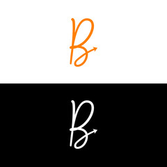 Abstract letter b logo design with up arrow