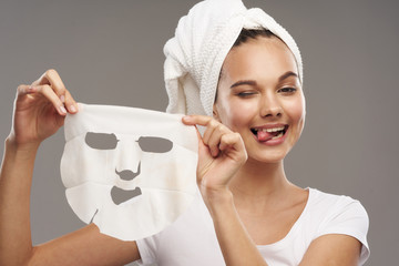 young woman with towel