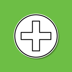 Fototapeta premium Hospital sign sticker icon. Simple thin line, outline vector of medical icons for ui and ux, website or mobile application