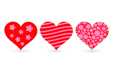 Collection of heart illustrations, Love symbol icon set,Valentine’s Day, vector.
