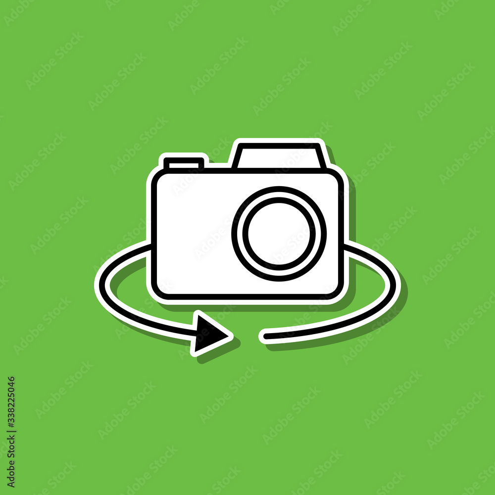 Aufkleber rotate camera sticker icon. simple thin line, outline vector of photography icons for ui and ux, web