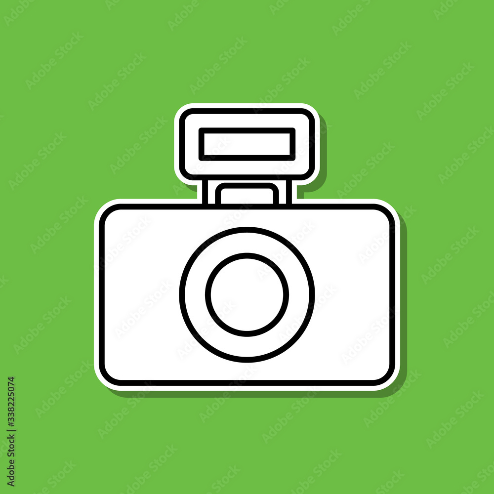Aufkleber camera flash sticker icon. simple thin line, outline vector of photography icons for ui and ux, webs