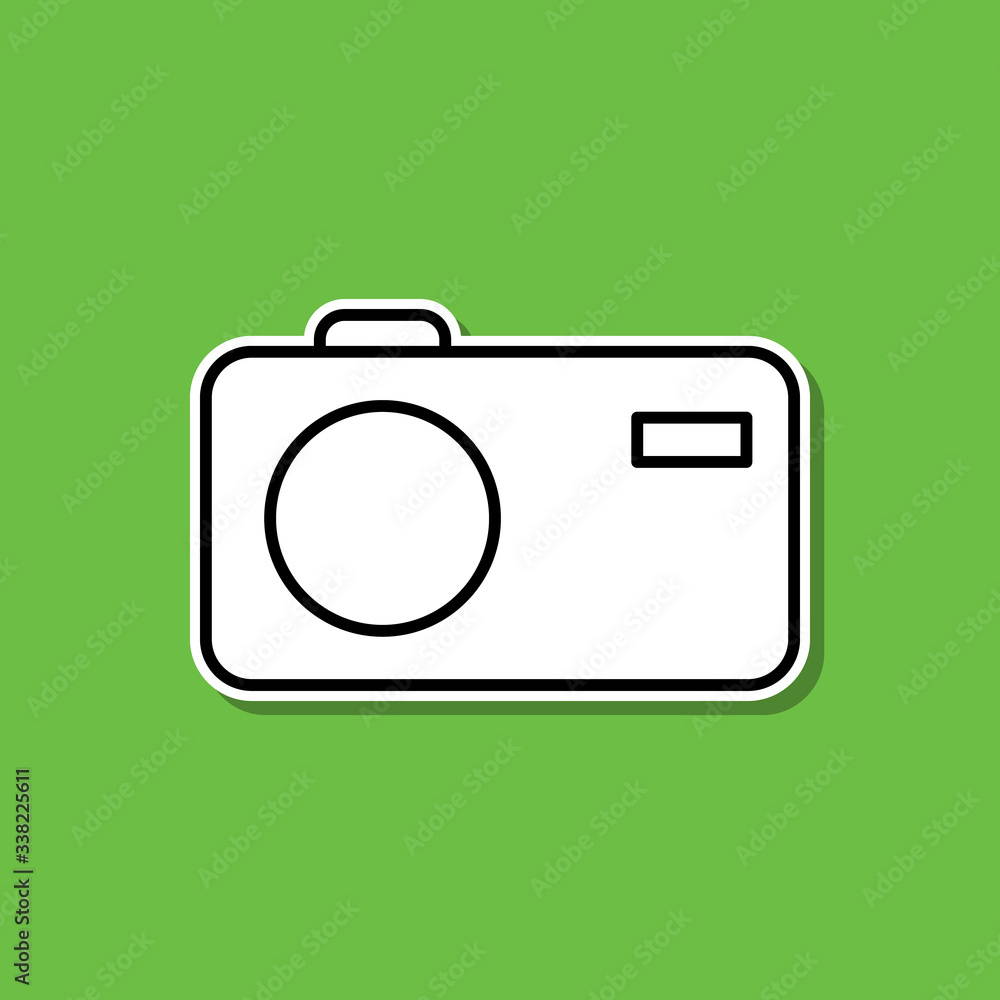 Poster camera sticker icon. simple thin line, outline vector of photography icons for ui and ux, website or