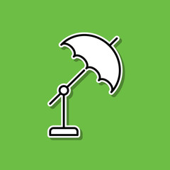 Umbrella sticker icon. Simple thin line, outline vector of photography icons for ui and ux, website or mobile application