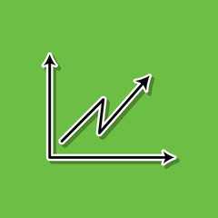 Not stable growth chart line sticker icon. Simple thin line, outline vector of chart and diagram icons for ui and ux, website or mobile application