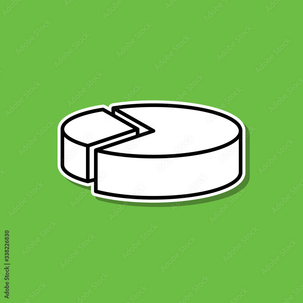 Poster 3d pie chart line sticker icon. simple thin line, outline vector of chart and diagram icons for ui a
