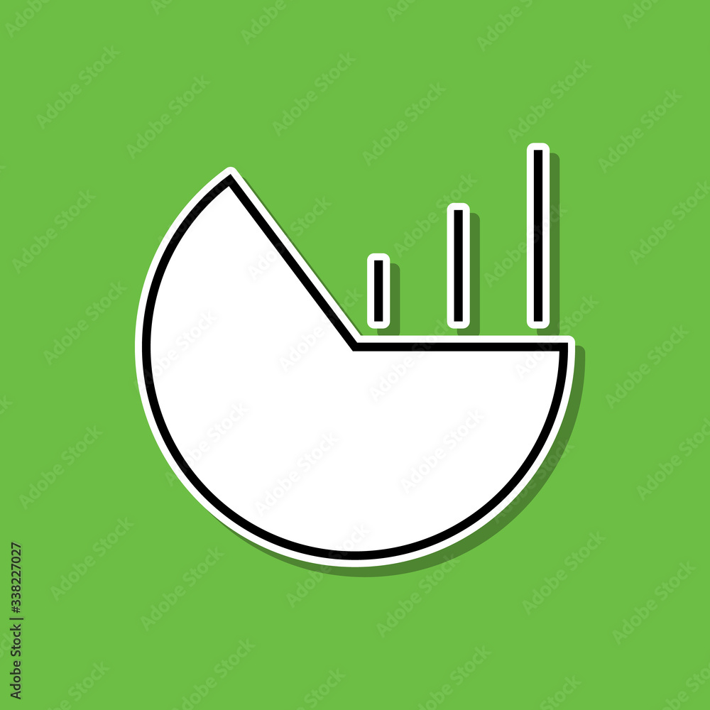 Poster financial pie chart line sticker icon. simple thin line, outline vector of chart and diagram icons f