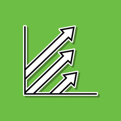 Arrow chart line sticker icon. Simple thin line, outline vector of chart and diagram icons for ui and ux, website or mobile application