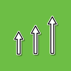 Rising arrows chart line sticker icon. Simple thin line, outline vector of chart and diagram icons for ui and ux, website or mobile application