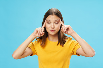 Fototapeta premium young woman listening to music