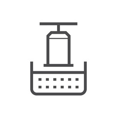 California bearing ratio or cbr test vector icon. Laboratory astm test of soil, apparatus for evaluate bearing capacity value of soil subgrade for flexible pavement design. Geotechnical engineering.