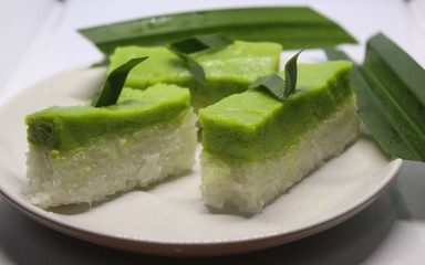 Talam Pandan Cake culinary from Indonesia.