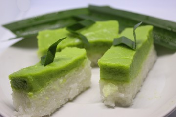Talam Pandan Cake culinary from Indonesia.
