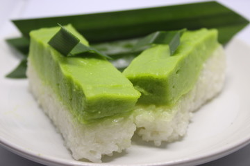 Talam Pandan Cake culinary from Indonesia.