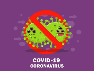 Stop coronavirus covid-19 epidemic. No Infection and Stop virus outbreak. Vector illustrations