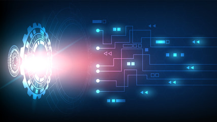 Fototapeta premium Circuit technology background with hi-tech digital data