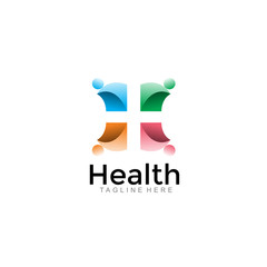 modern health medical logo. simple icon illustration vector