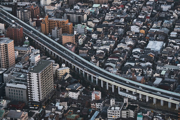 aerial view of city, osaka