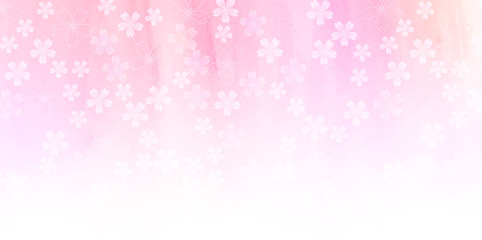 桜　和紙　水彩　背景
